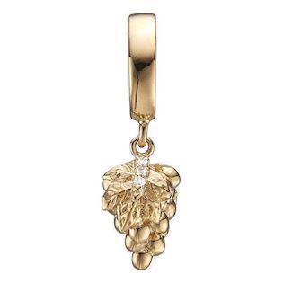 Christina Collect Gilt Grapes Small hanging grapevine vase, with 3 white topaz, model 610-G69